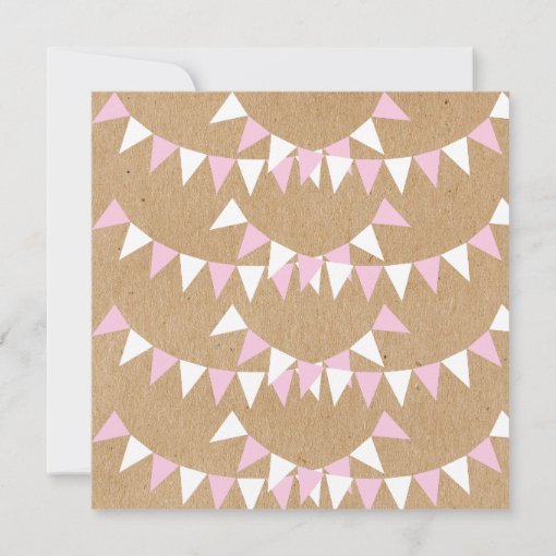 Baby Bunting Pink Baptism Christening Invitation Zazzle