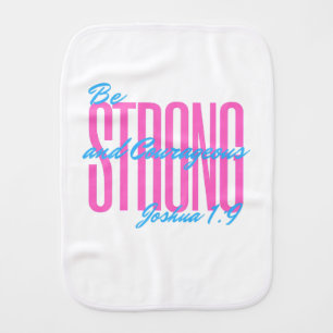 Baby Burp Cloth featuring: Bible verse Joshua 1:9