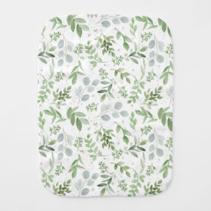 Baby Burp Cloth - Greenery design