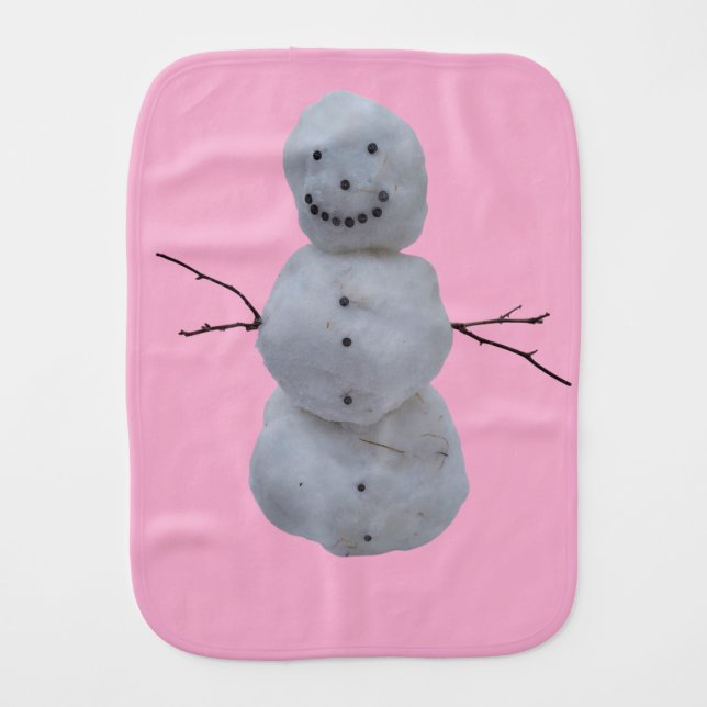 Baby Burp Cloth – Snowman (Front)