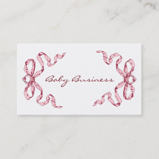 Baby Business Pink Bows Business Cards