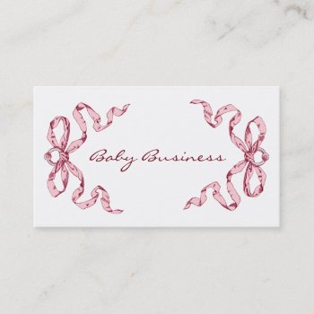 Baby Business Pink Bows Business Cards by BuildMyBrand at Zazzle