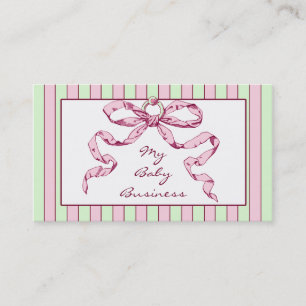 Baby Business Stripes and Bow Business Cards