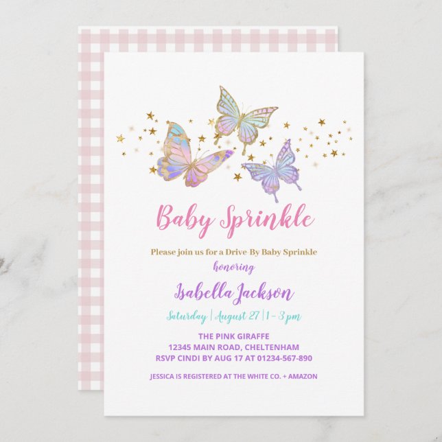 Baby Butterfly Invite  (Front/Back)