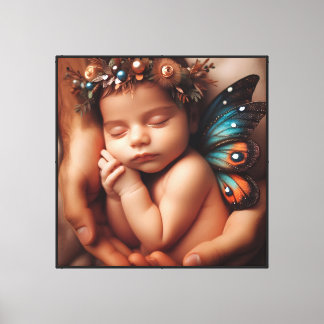 Baby Butterfly Newborn - Canvas Print