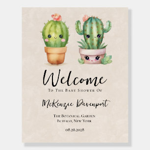 Baby Cactus Succulent Baby Shower Welcome Sign