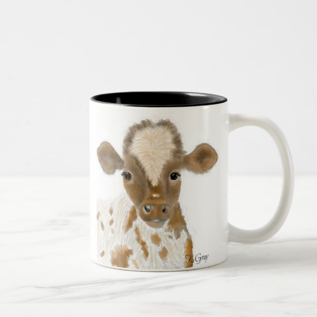 Baby Calf Two-Tone Coffee Mug (Right)