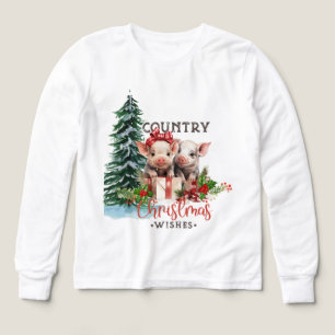 Baby Calfs - Country Christmas Wishes  LS T-Shirt Tri-Blend Shirts