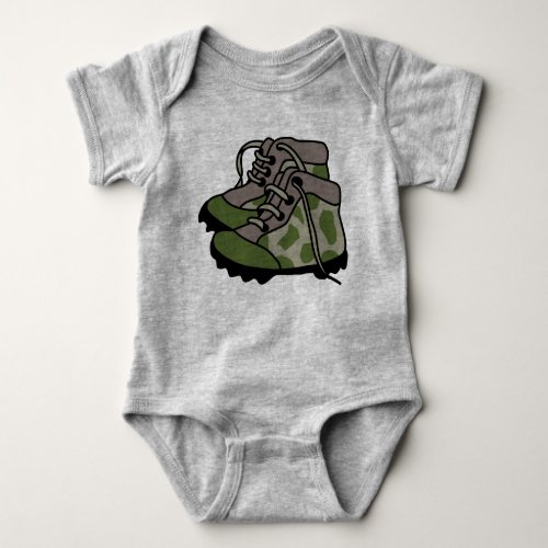 Baby Camo Boots Baby Bodysuit