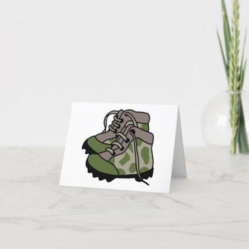 Baby Camo Boots Thank You Card