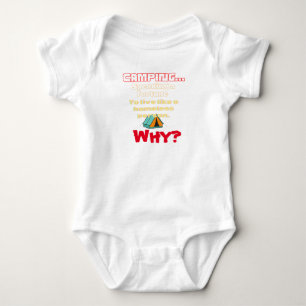 Baby camping humor funny bodysuit