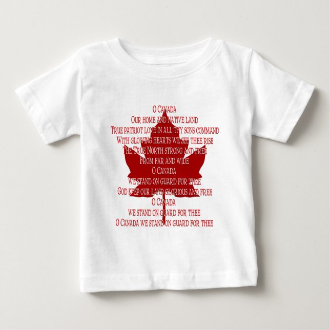 Baby Canada Anthem T-shirt Souvenir Canada Tee (Front)