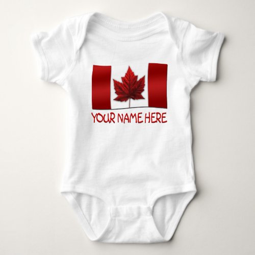 Baby Canada Flag Souvenir One_Piece Baby Bodysuit