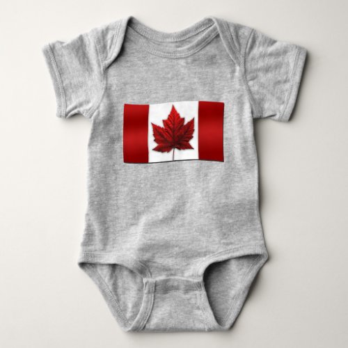 Baby Canada Flag Souvenir Organic One_Piece Baby Bodysuit