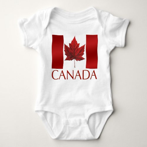 Baby Canada Flag Souvenir Organic One_Piece Baby Bodysuit