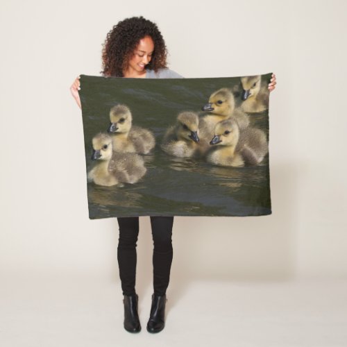 Baby Canada Geese Goslings Wildlife Fleece Blanket