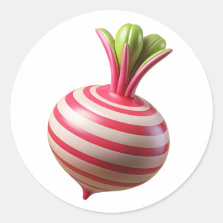 Baby Candy Cane Beets Plastic 3D – Glossy Round La Classic Round Sticker