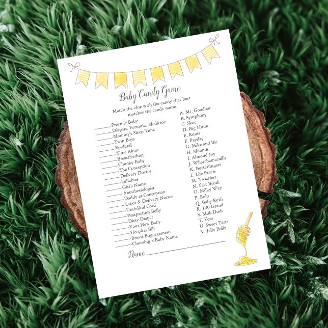 Baby Candy Game Boy Teddy Bear and Honey Card (Creator Uploaded)