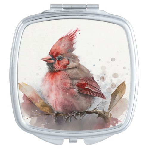 Baby Cardinal Compact Mirror