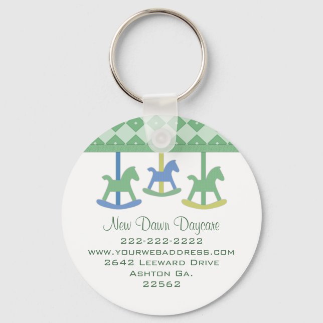 Baby Carousel Business Magnet Keychain (Front)