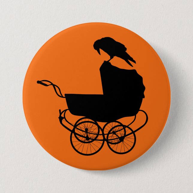 Baby Carriage and Crow Button (Front)