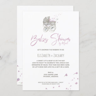 Baby Carriage Baby Shower by Mail Invitation
