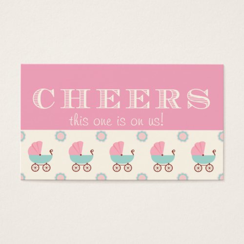 Baby Carriage Baby Shower Drink Ticket Business Card