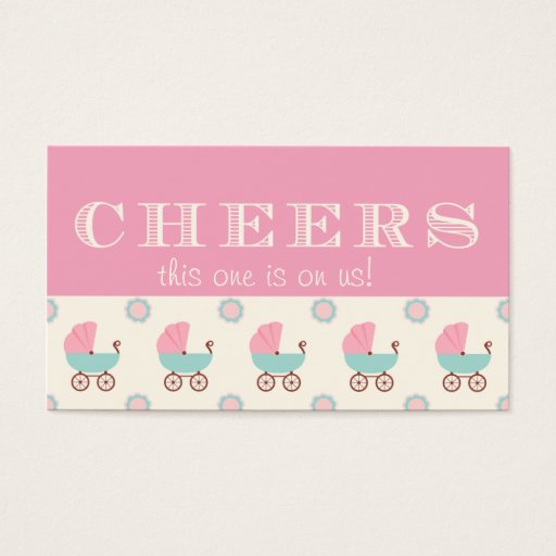 Customizable Baby Carriage Baby Shower Drink Ticket Business Card