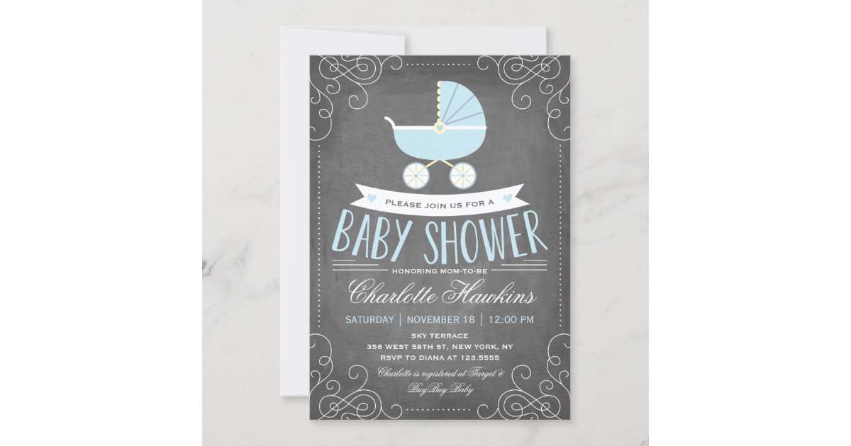 Baby Carriage | Baby Shower Invitation | Zazzle