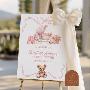 Baby Carriage Baby Shower Welcome Sign
