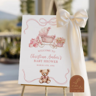 Baby Carriage Baby Shower Welcome Sign