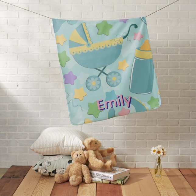 Baby Carriage Blanket - Customize Name (In Situ)