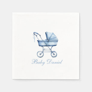 Baby Carriage Boy  Baby Shower Napkins