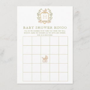 Baby Carriage Crest Baby Shower Bingo Game Enclosure Card