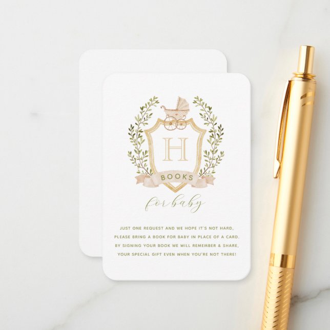 Baby Carriage Crest | Books for Baby Enclosure  Card (Front/Back In Situ)