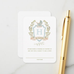 Baby Carriage Crest Diaper Raffle Enclosure Card