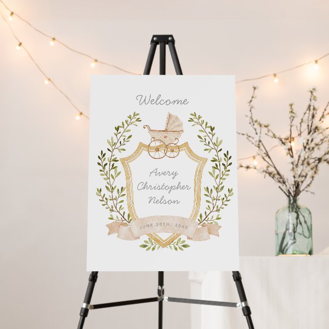 Baby Carriage Crest | Neutral Sign Announcement (In Situ (Stand))