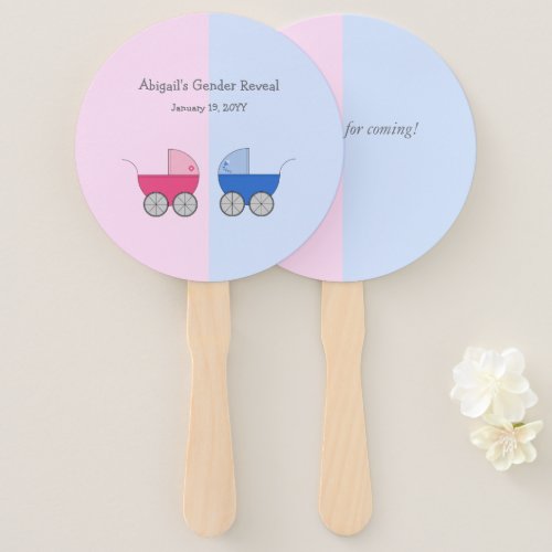 Baby Carriage Gender Reveal Baby Shower Hand Fan