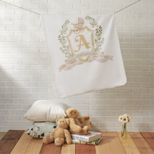 Baby Carriage Monogram A Nursery  Blanket