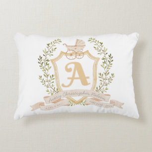 Baby Carriage Monogram A Nursery Throw Pillow