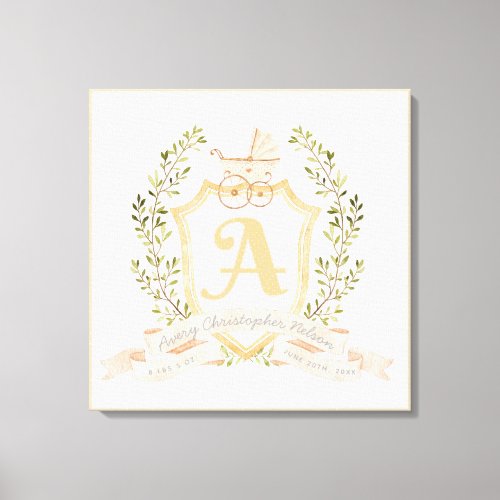 Baby Carriage Monogram A Stretched Canvas Print