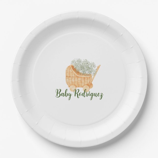 Baby Carriage Paper Plates (Front)