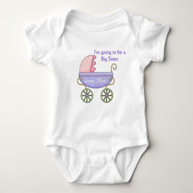 Baby Carriage Pink Infant Creeper (Front)