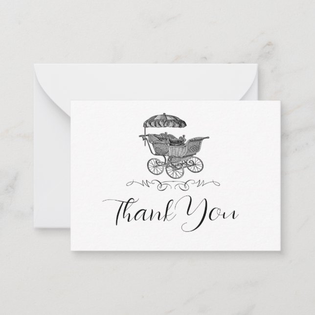 Baby Carriage Thank You Card (Front)