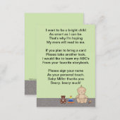 Baby Carriage Tot Book Poem Business Card (Front/Back)