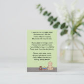 Baby Carriage Tot Book Poem Business Card (Standing Front)