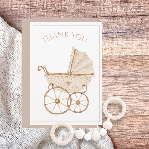 Baby Carriage Watercolor Baby Shower Thank You 