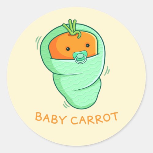Baby Carrot Pun Classic Round Sticker