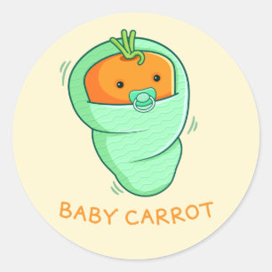 Baby Carrot Pun Classic Round Sticker