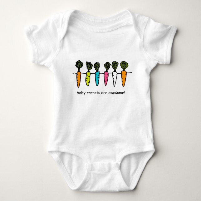 Baby Carrots are Awesome Colorful Food Baby Bodysuit (Front)